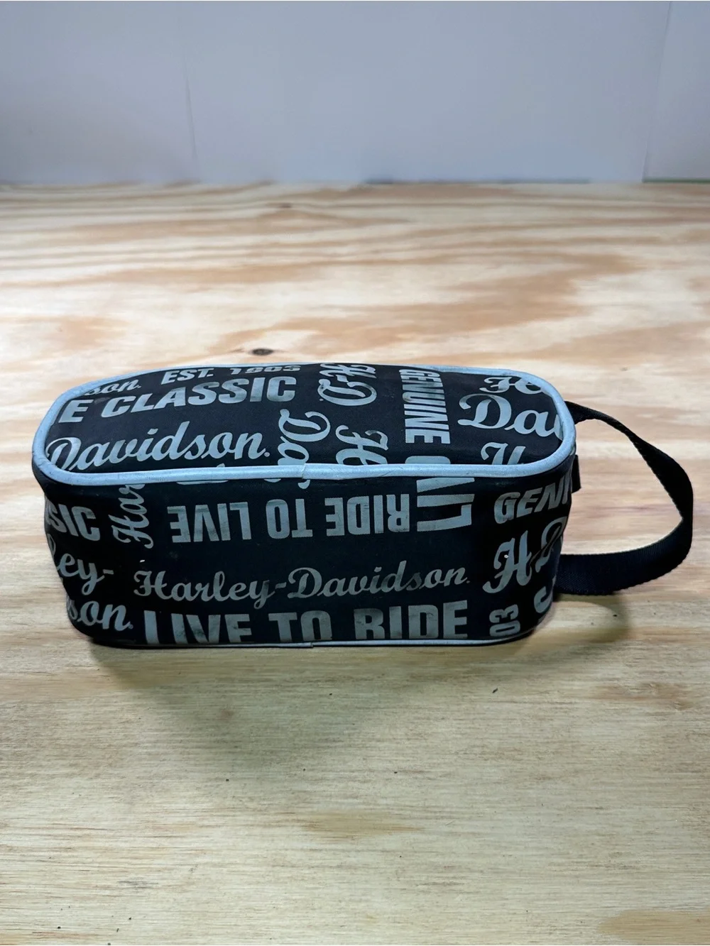 Harley Davidson Black Live To Ride Topp Kit Travel Cosmetic Bag | Genuine MotorC